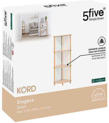 Γωνιακή Βιβλιοθήκη Simply Smart Μπεζ 34x34x110εκ.