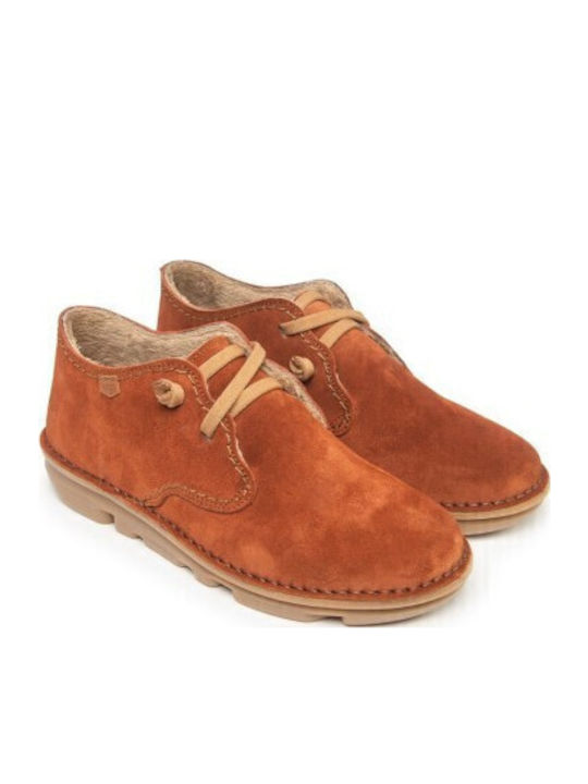 Leder Stiefeletten Damen Tabac Braun