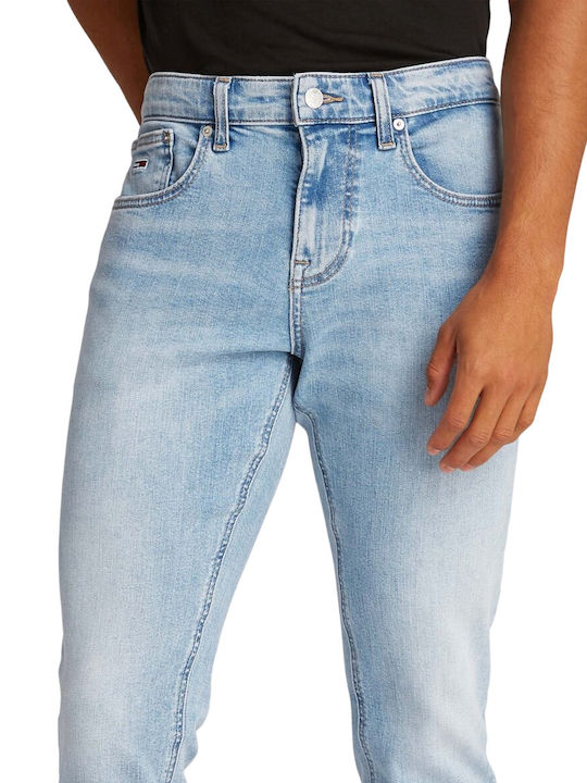 Scanton Men's Jeans Pants Elastic with Slim Fit Light Denim