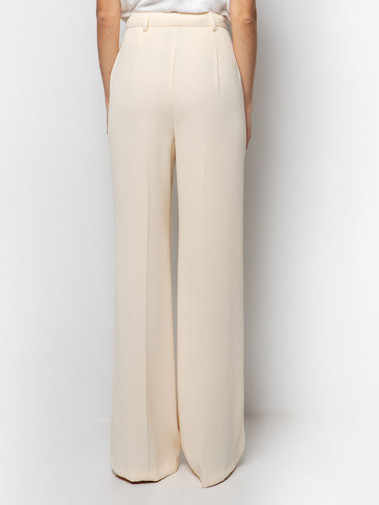 Women's Fabric Trousers Straight Line Yellow