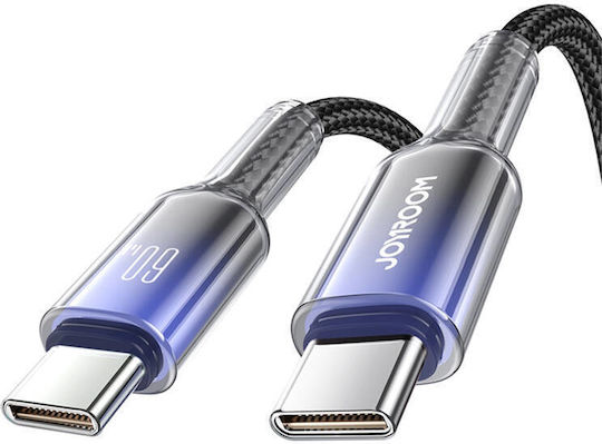 Joyroom Series Braided USB 2.0 Cable USB-C male - USB-C 60W PD Μαύρο 1m