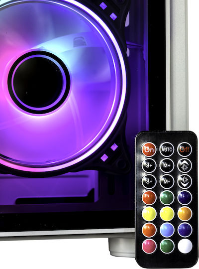 ProGaming Pro Gaming Bastion Midi Tower Computer Case with Side Window and ARGB Lighting White