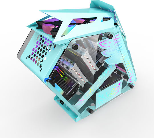 ProGaming Hercule Gaming Midi Tower Κουτί Υπολογιστή με ARGB Φωτισμό Μπλε
