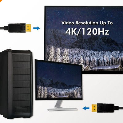 Techly Cable DisplayPort male - DisplayPort male 1m Μαύρο (109269)