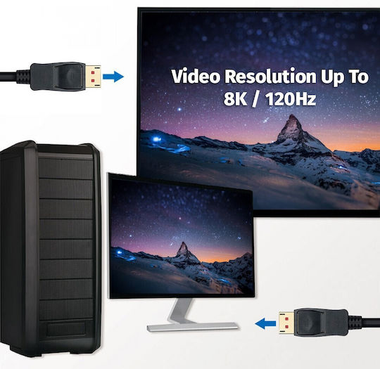 Techly Kabel DisplayPort-Stecker - DisplayPort-Stecker 2m Schwarz (109276)