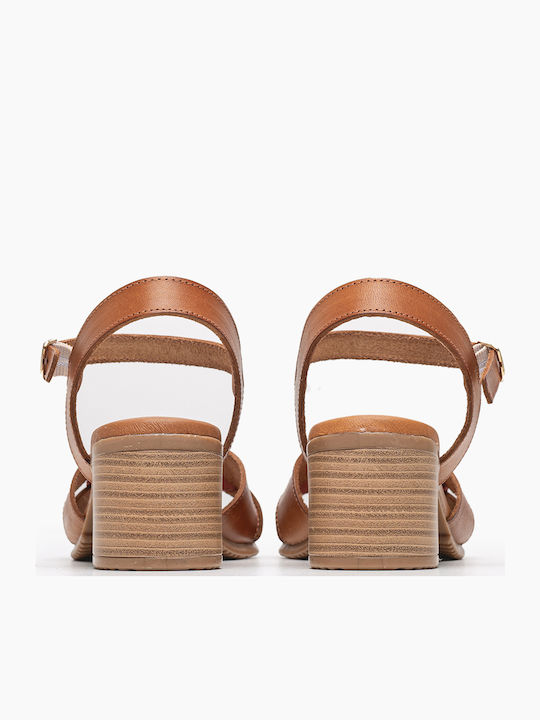 Leder Sandalen Tabac Braun