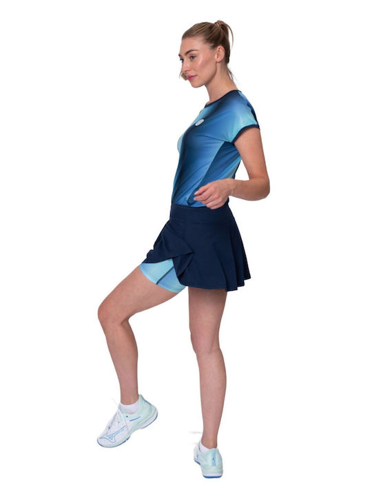Bidi Badu Spectrum Printed Women's Wavy Skort Dark Blue Blue Aqua
