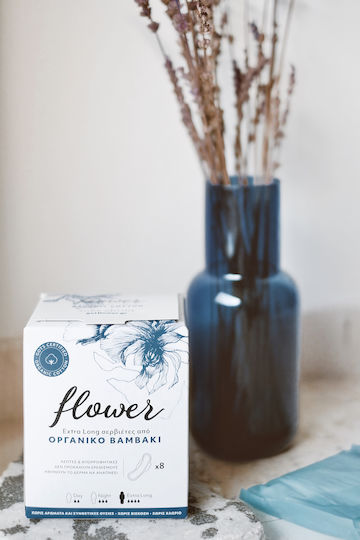 Flower Extra Long Σερβιέτες με Φτερά 8τμχ