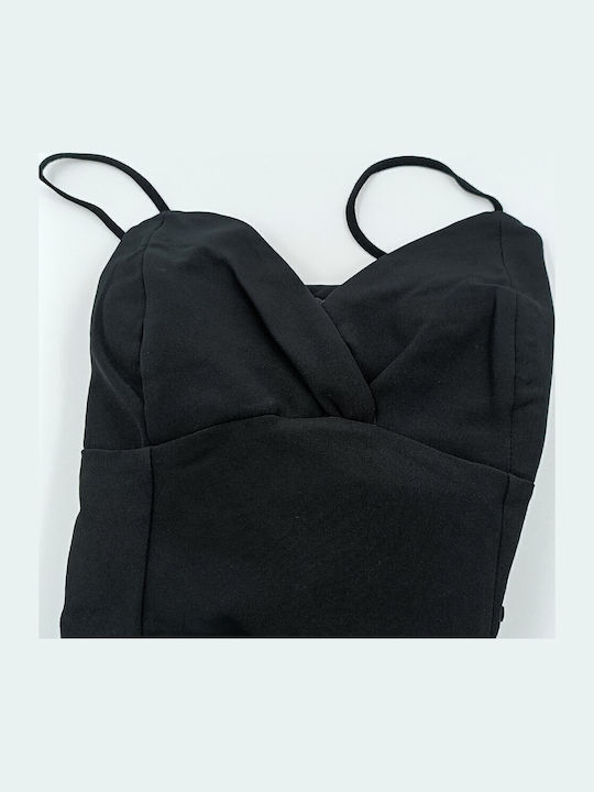 Sommer Midi Abendkleid mit Tränen Schwarz