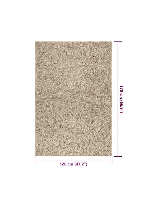 vidaXL Zizur Rug Outdoor Rectangular from Jute Beige