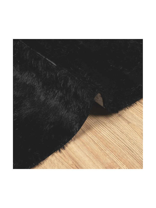 vidaXL Anti-slip Rug Rectangular Shaggy Black