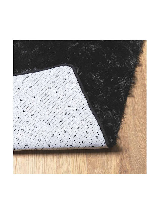 vidaXL Anti-slip Rug Rectangular Shaggy Black