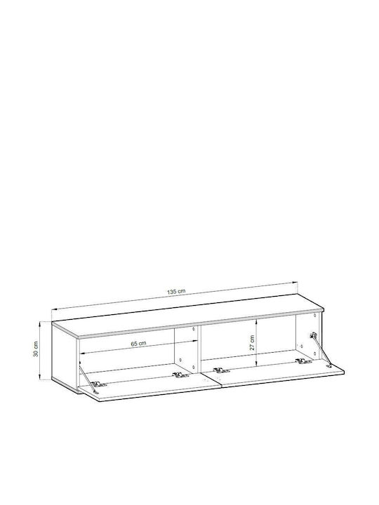 Έπιπλο Τηλεόρασης Λευκό Μ175xΠ32xΥ30cm