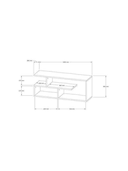 TV Stand Waldo Black-Anthracite L100xW29.5xH40cm