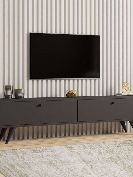 TV Stand Wooden Paris Charcoal L160xW25xH35cm