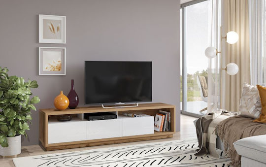 TV Stand Wooden Feyd Natural / Black L200xW45xH50cm