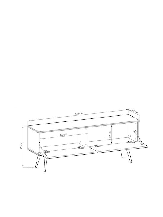 Έπιπλο Τηλεόρασης Loro I Μπεζ Μ135xΠ32xΥ30cm