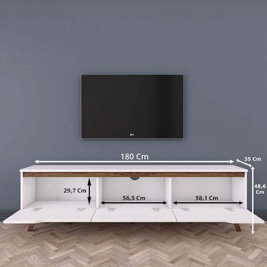 Stand TV Alb Nuc L180xA35xÎ48.6cm