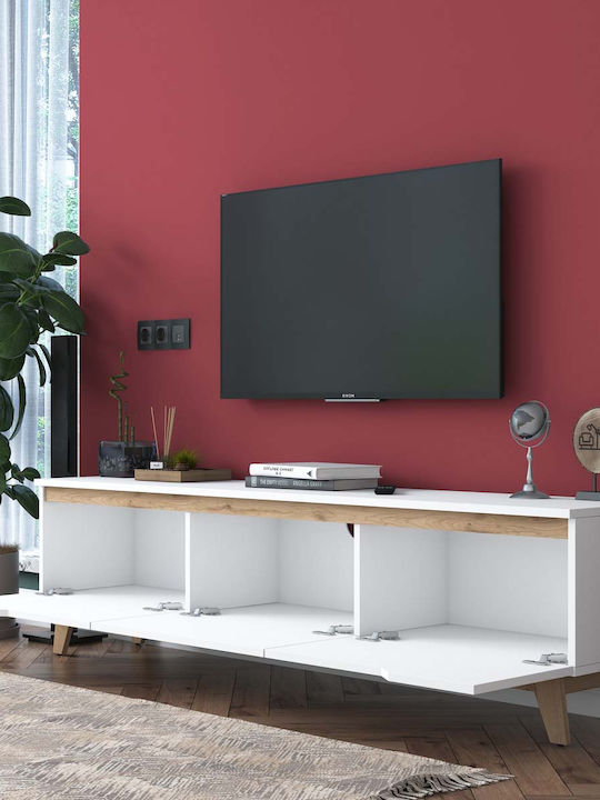 TV-Ständer A-g D Weiß Eiche M180xT35xH48.3cm