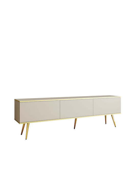Έπιπλο Τηλεόρασης Μπεζ + Χρυσό Μ135xΠ32xΥ53cm