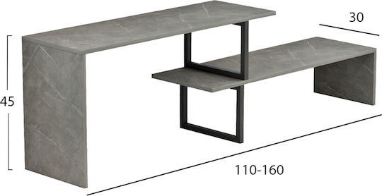 TV Cabinet Supplement Fb98892.11 Melamine Grey Stone Texture 160x30x45cm.