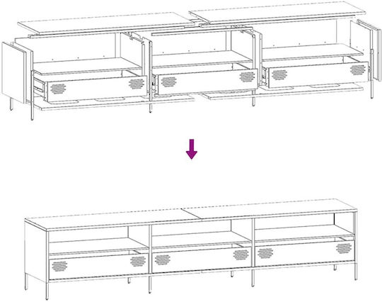 TV-Ständer Aus Metall Rosa M202xT39xH43.5cm