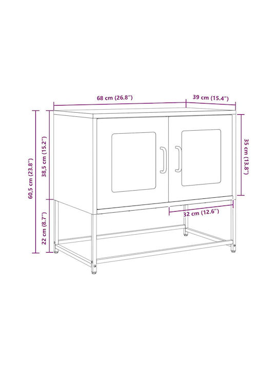TV-Ständer Aus Metall Gelbe Senf Farbe M68xT39xH60.5cm