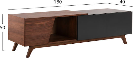 Έπιπλο TV Επιδαπέδιο Καρυδί & Σκούρο Γκρι 180x40x50εκ. Έπιπλο TV Επιδαπέδιο Καρυδί & Σκούρο Γκρι 180x40x50εκ.