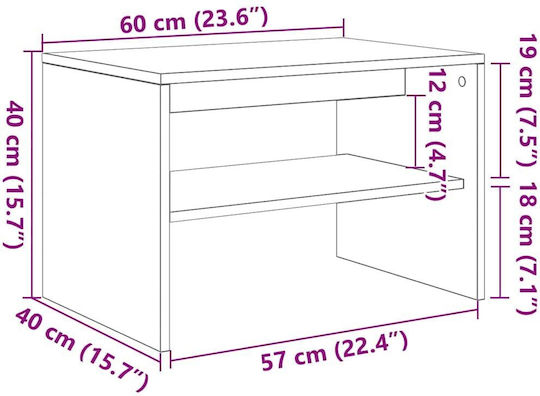 TV Stand Brown M60xD40xH40cm