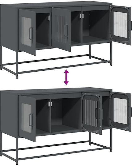 Metallic Anthracite TV Stand L100.5xD39xH60.5cm