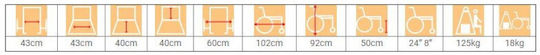 Mobiak Gemini Wheelchair 24" Folding Simple Type Wheelchair 43cm 0811301