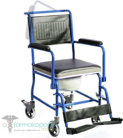 Alfa Care AC-32 Αναπηρικό Αμαξίδιο Μπάνιου με Απλή Πλάτη 45cm 10-504-027 Μπλε