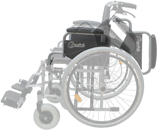 Mobiak Gemini Wheelchair 24" Folding Simple Type with Simple Back 46cm Silver