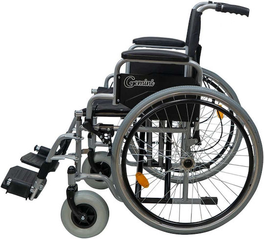 Mobiak Gemini Wheelchair 24" Folding Simple Type with Simple Back 46cm Silver