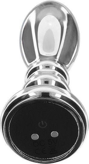 ToyJoy Buttocks Анална тапа с вибрация Medium Сребриста