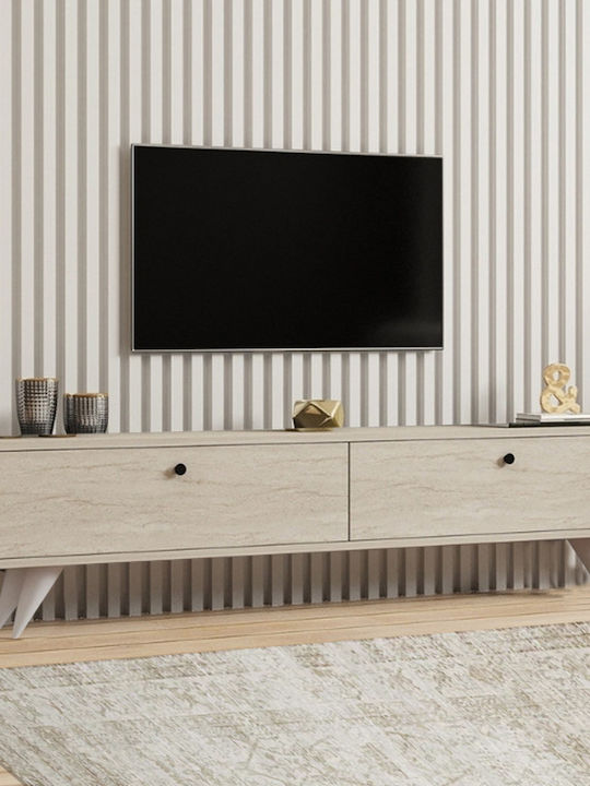 Έπιπλο Τηλεόρασης Paris Travertine Μ160xΠ25xΥ35cm