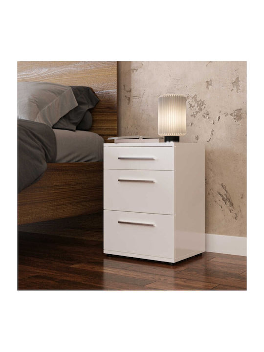 Trendline Wooden Bedside Table Λευκό 40x39x57cm
