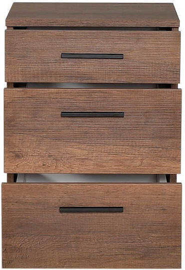 Trendline Wooden Bedside Table Καρυδί 40x39x57cm