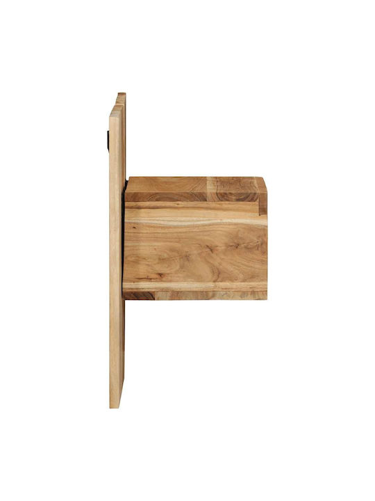 Κομοδίνο από Μασίφ Ξύλο Μπεζ 50x27x50cm
