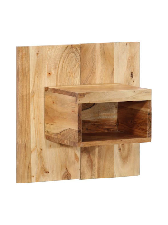 Κομοδίνο από Μασίφ Ξύλο Μπεζ 50x27x50cm