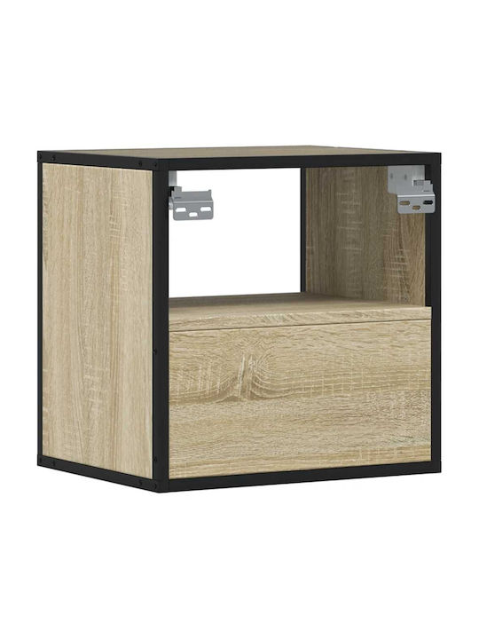 Κομοδίνο Ξύλινο με Μεταλλικά Πόδια Sonoma Δρυς 40x31x39.5cm