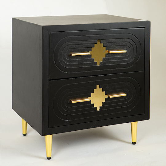 Nachttisch Metall Schwarz 50x40x56cm