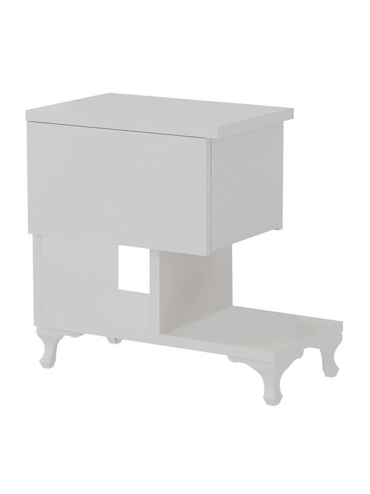 Noptieră Cast Alb 46.8x46.8x46.8cm