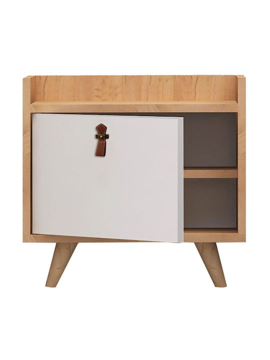 Dopo Wooden Bedside Table Beige 55x50x55cm