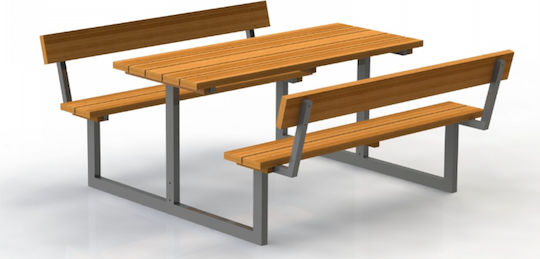Tisch Picknick 160x198x75cm Braun