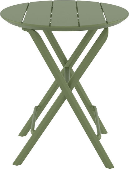Masă Cafe Helen 60x60x74buc Verde măsliniu Masă Cafe Helen 60x60x74buc Verde măsliniu