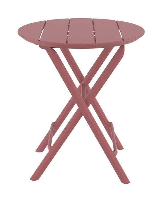 Helen Outdoor Dinner Free Standing Metal Table Marsala 60x60x74cm