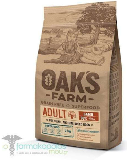 Oak's Farm Getreidefreies Trockenfutter für kleine Rassen mit Lamm, 2kg