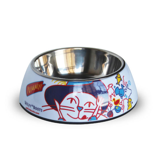 Pet Interest Deluxe Dual Metallic Food and Water Bowl for Dog and Cat 200ml