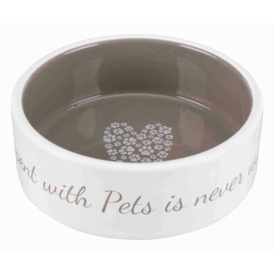 Trixie Pet's Home Keramik Schalen Futter & Wasser für Hund 300ml 12cm in Beige Farbe